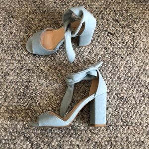 High heel denim sandals